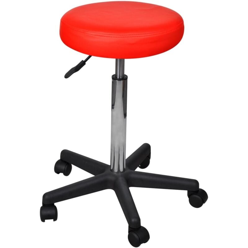 foto del prodotto vidaxl sgabello da ufficio lavoro in ecopelle con ruote con sollevamento a gas vari colori colore rosso