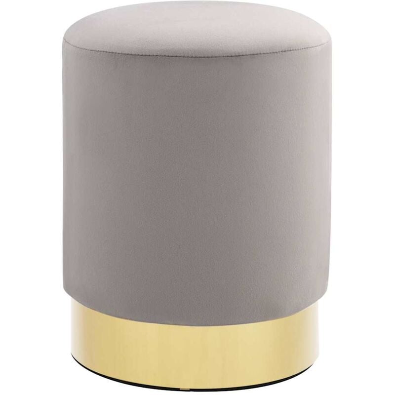 foto del prodotto vidaxl sgabello grigio chiaro e oro in velluto