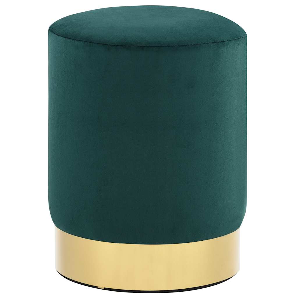 foto del prodotto vidaxl sgabello verde scuro e oro in velluto