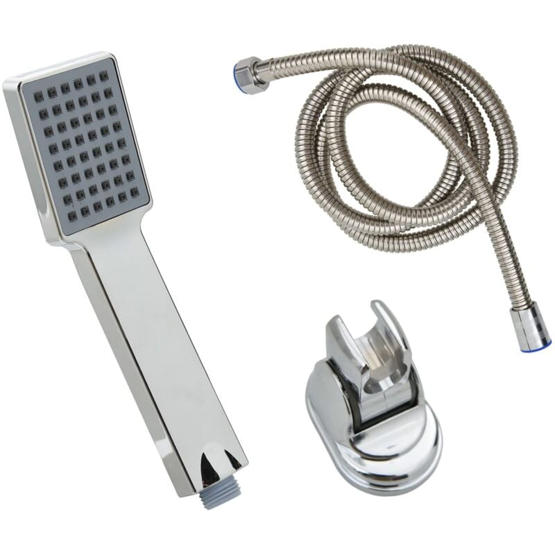 foto del prodotto vidaxl soffione doccia manuale con tubo 1.5 m e supporto cromato