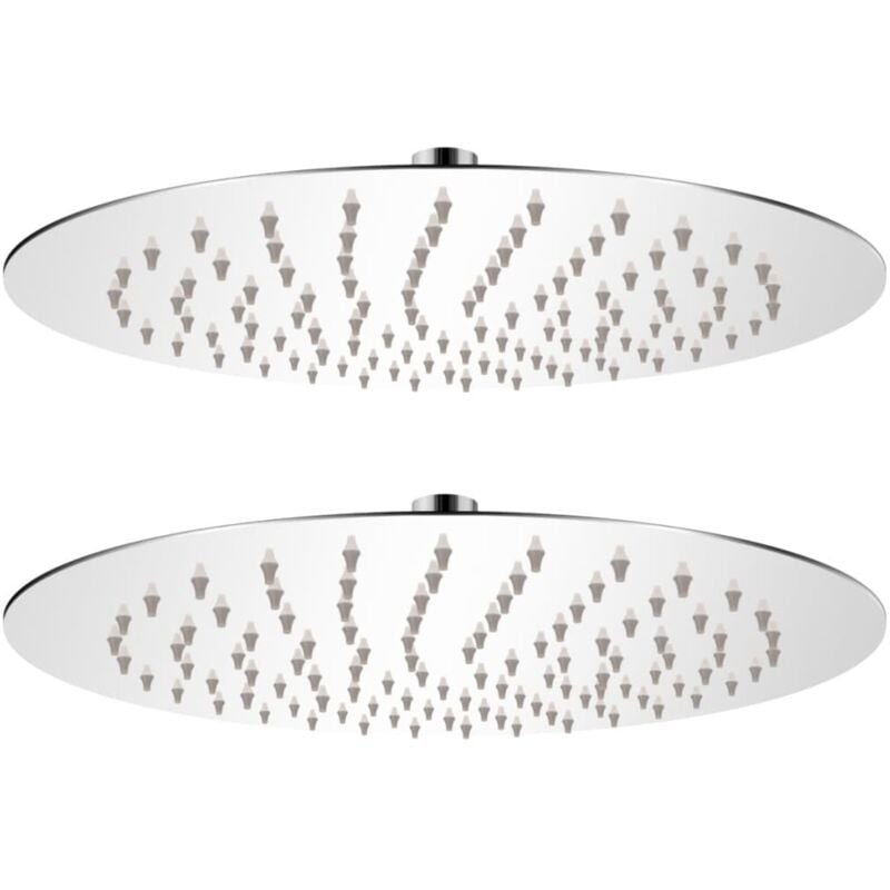 foto del prodotto vidaxl soffione per doccia a pioggia 2 pz in acciaio inossidabile rotondo vari dimensioni dimensioni 25 cm