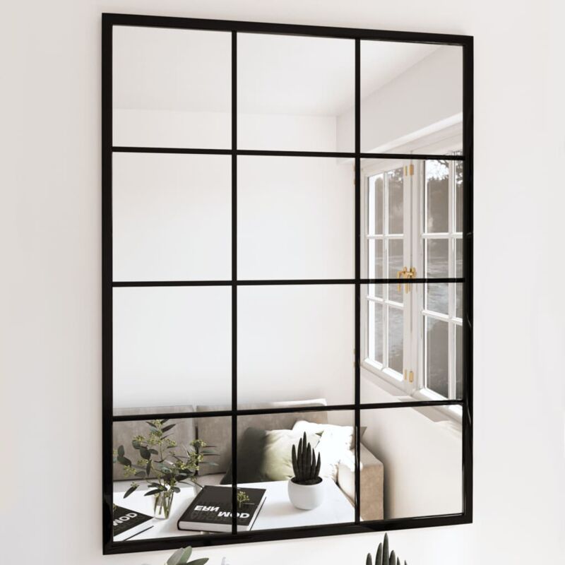 foto del prodotto vidaxl specchi a parete 3 pz neri 80x60 cm in metallo