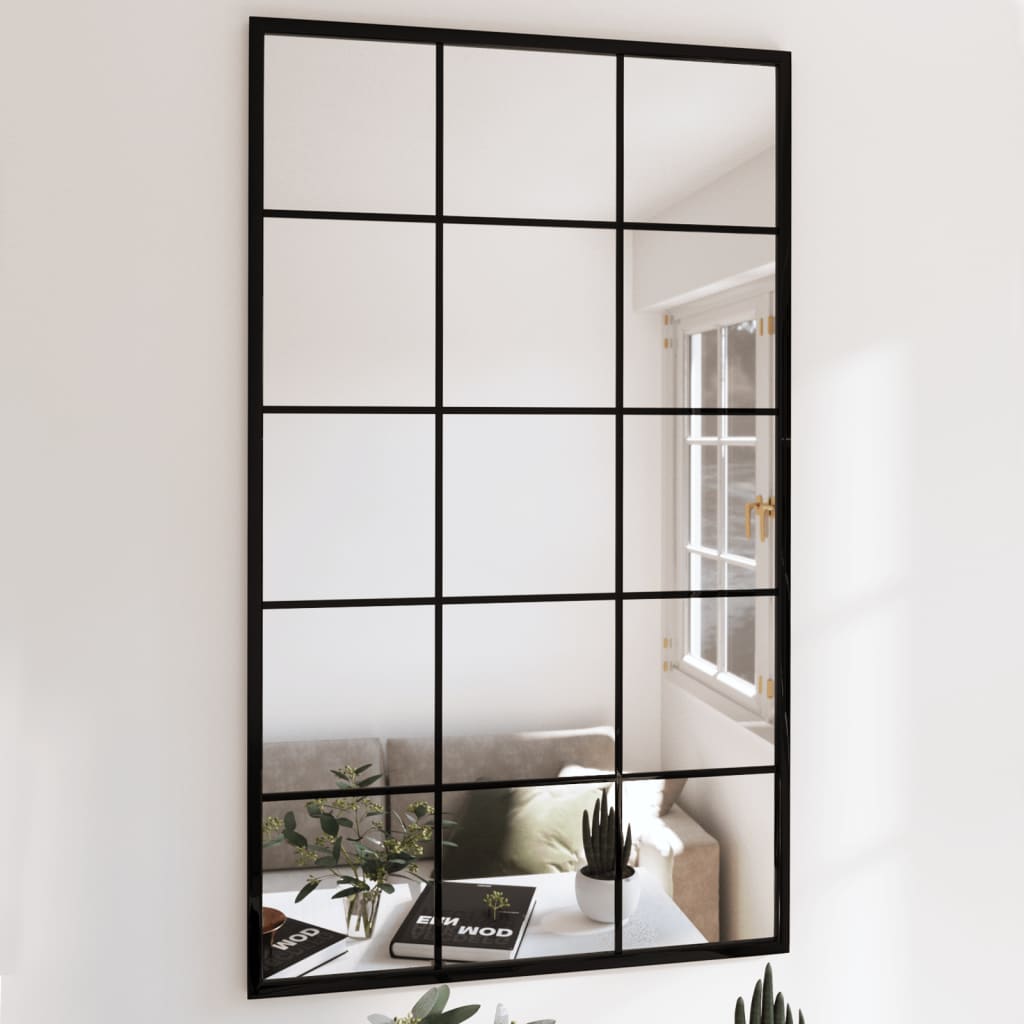 foto del prodotto vidaxl specchi a parete 6 pz neri 100x60 cm in metallo