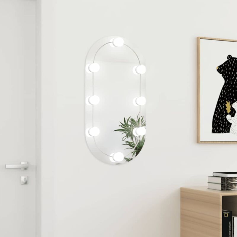 foto del prodotto vidaxl specchio con luci led 80x40 cm ovale in vetro