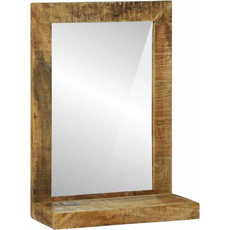 foto del prodotto vidaxl specchio da bagno 50x22x70 cm in legno massello di mango grezzo