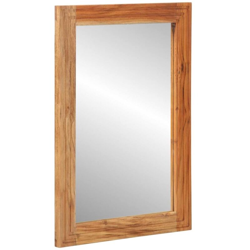 foto del prodotto vidaxl specchio da bagno 50x70x3 cm in legno massello di acacia