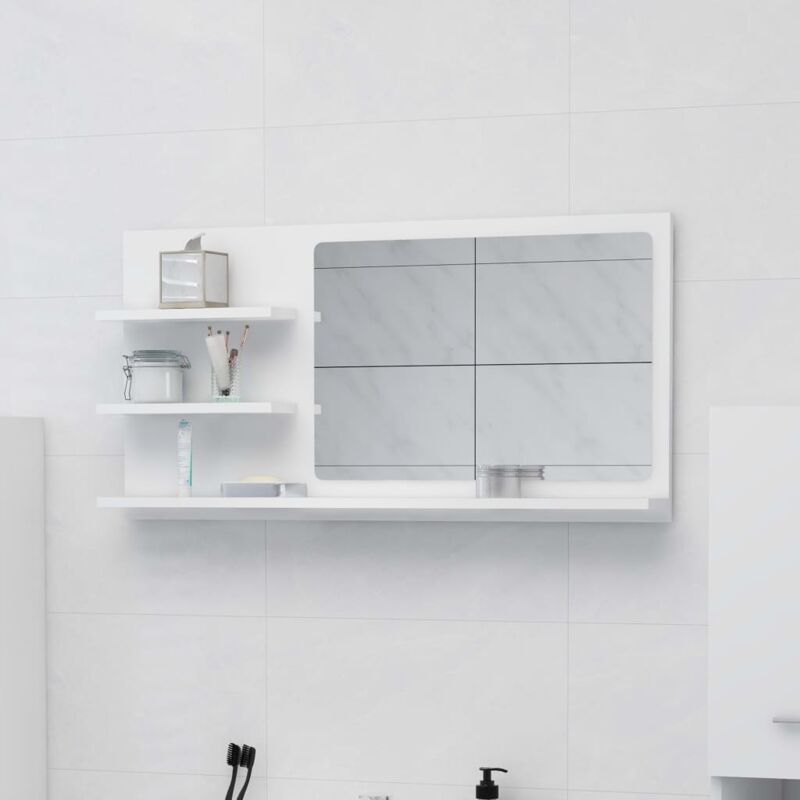 foto del prodotto vidaxl specchio da bagno bianco 90x10,5x45 cm in truciolato