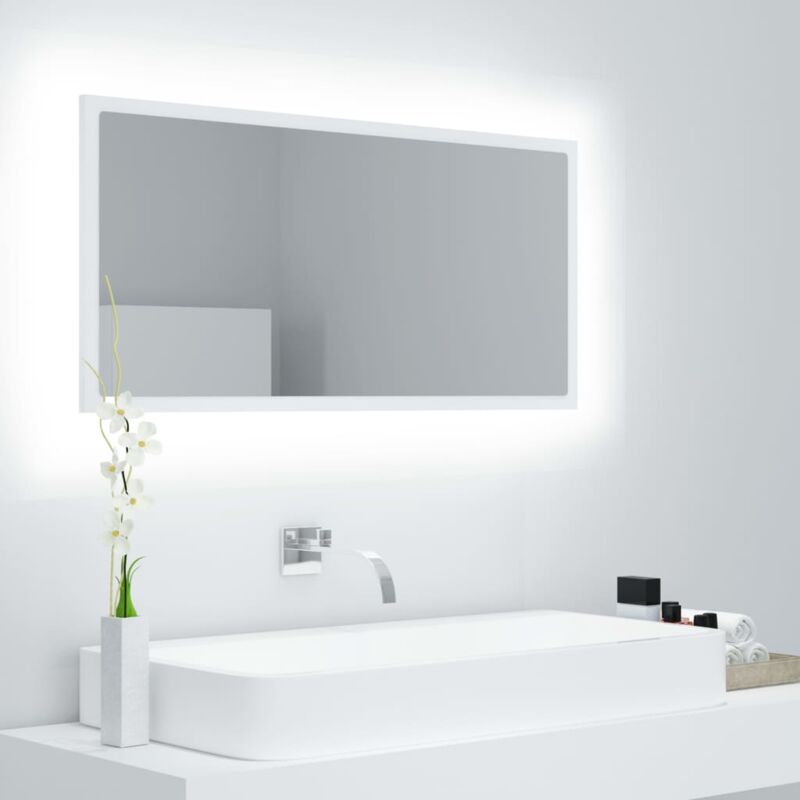 foto del prodotto vidaxl - specchio da bagno con led bianco 90x8,5x37 cm in acrilico