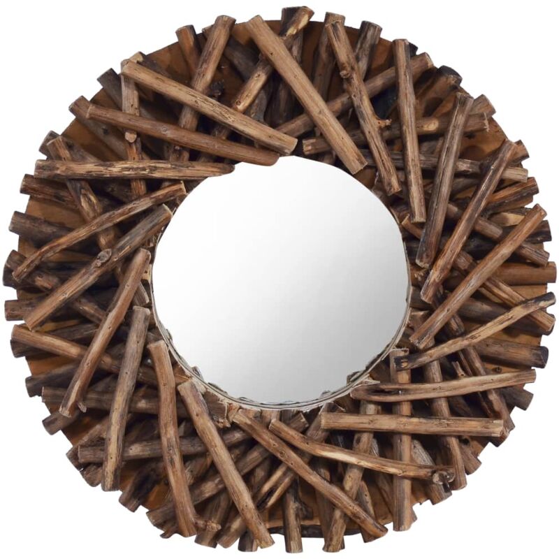 foto del prodotto vidaxl specchio da parete 40 cm in legno di teak rotondo