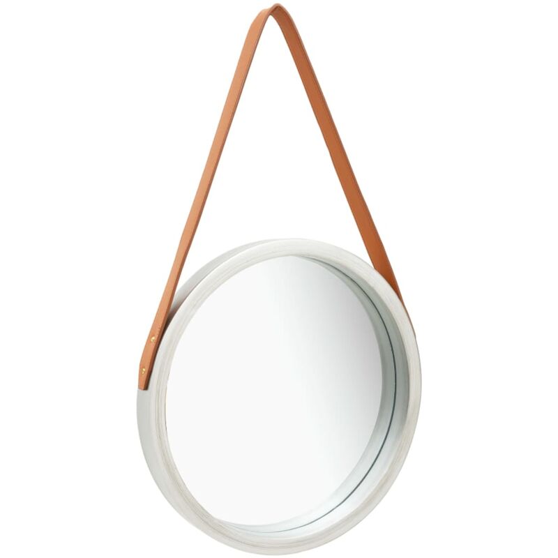 foto del prodotto vidaxl specchio da parete con cinghia 40 cm argento