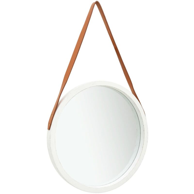 foto del prodotto vidaxl specchio da parete con cinghia 50 cm bianco