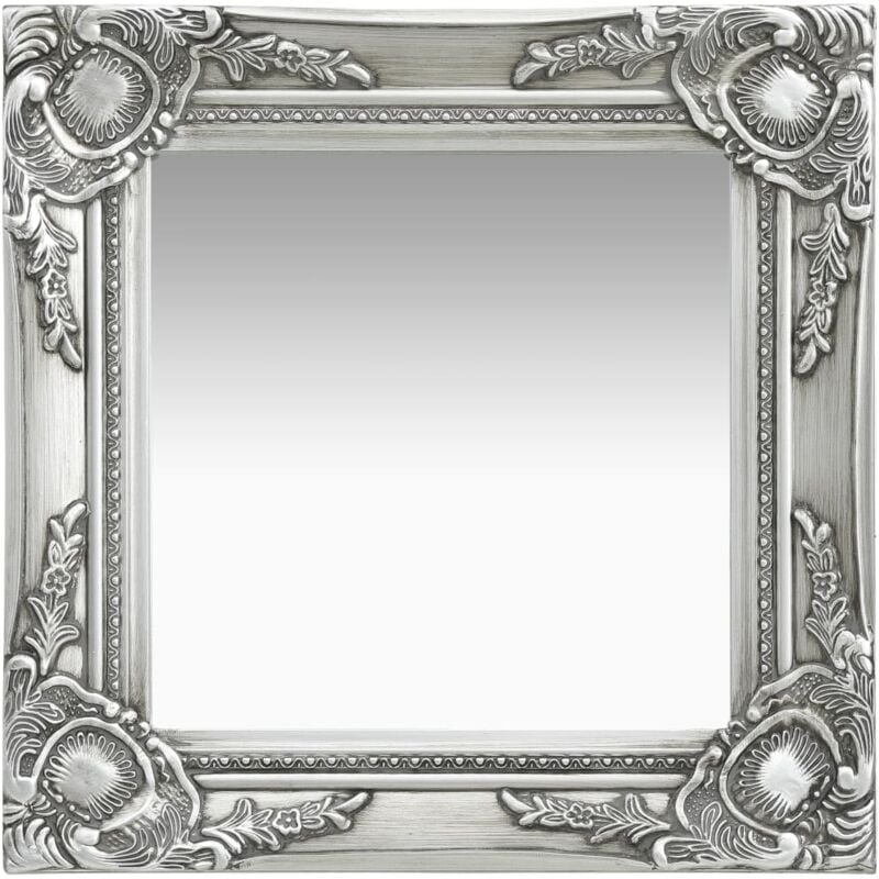 foto del prodotto vidaxl specchio da parete design anticato stile barocco cornice ornamentale 40 x 40 cm vari colori colore argento