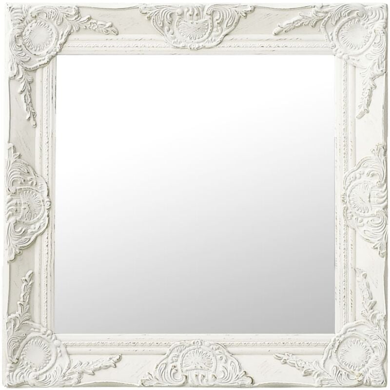 foto del prodotto vidaxl specchio da parete design anticato stile barocco cornice ornamentale 50 x 50 cm vari colori colore bianco
