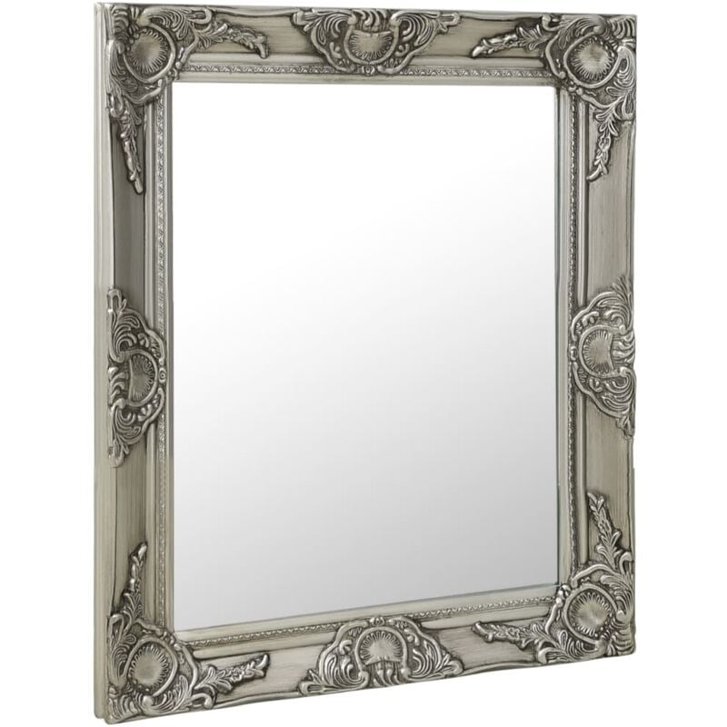 foto del prodotto vidaxl specchio da parete design anticato stile barocco cornice ornamentale 50 x 60 cm vari colori colore argento