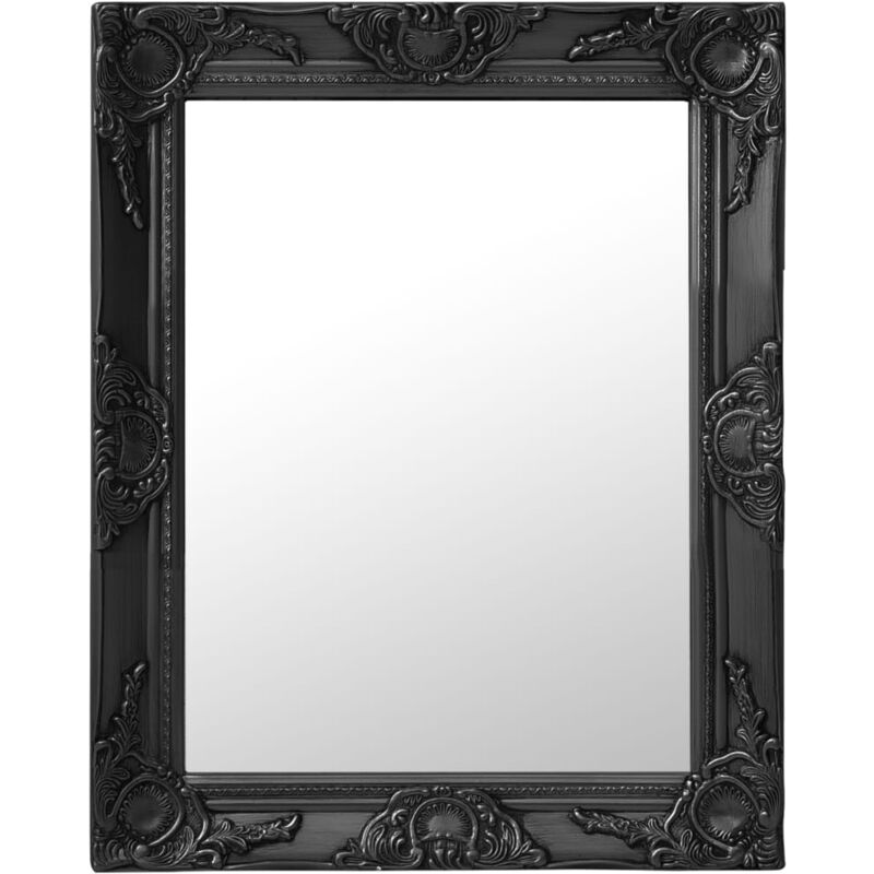 foto del prodotto vidaxl specchio da parete design anticato stile barocco cornice ornamentale 50 x 60 cm vari colori colore nero