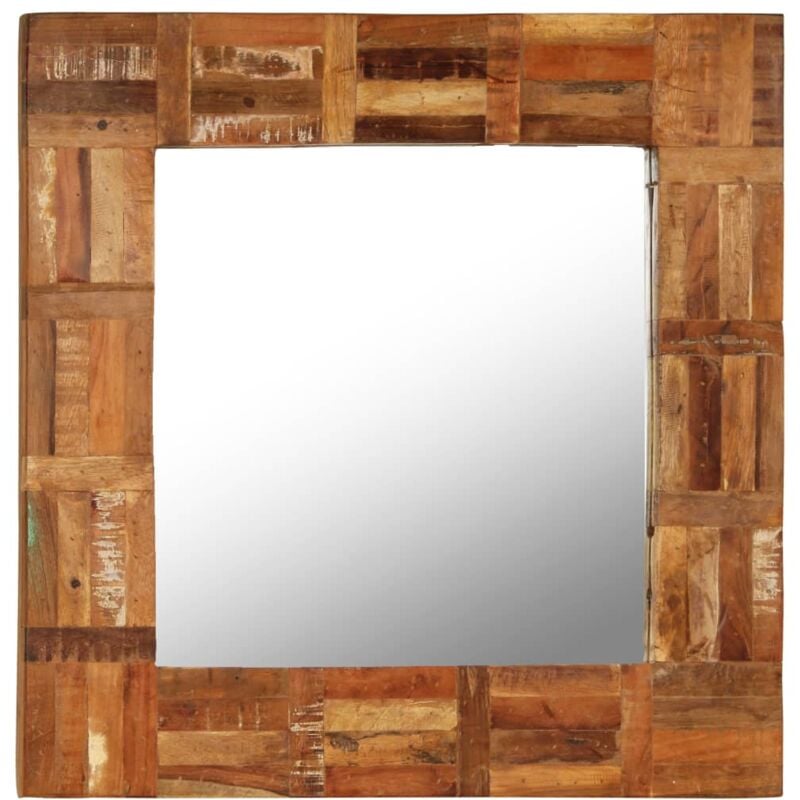 foto del prodotto vidaxl specchio da parete in legno massello di recupero 60x60 cm