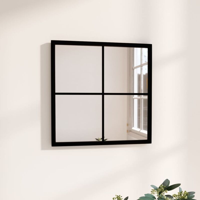foto del prodotto vidaxl specchio da parete nero 40x40 cm in metallo