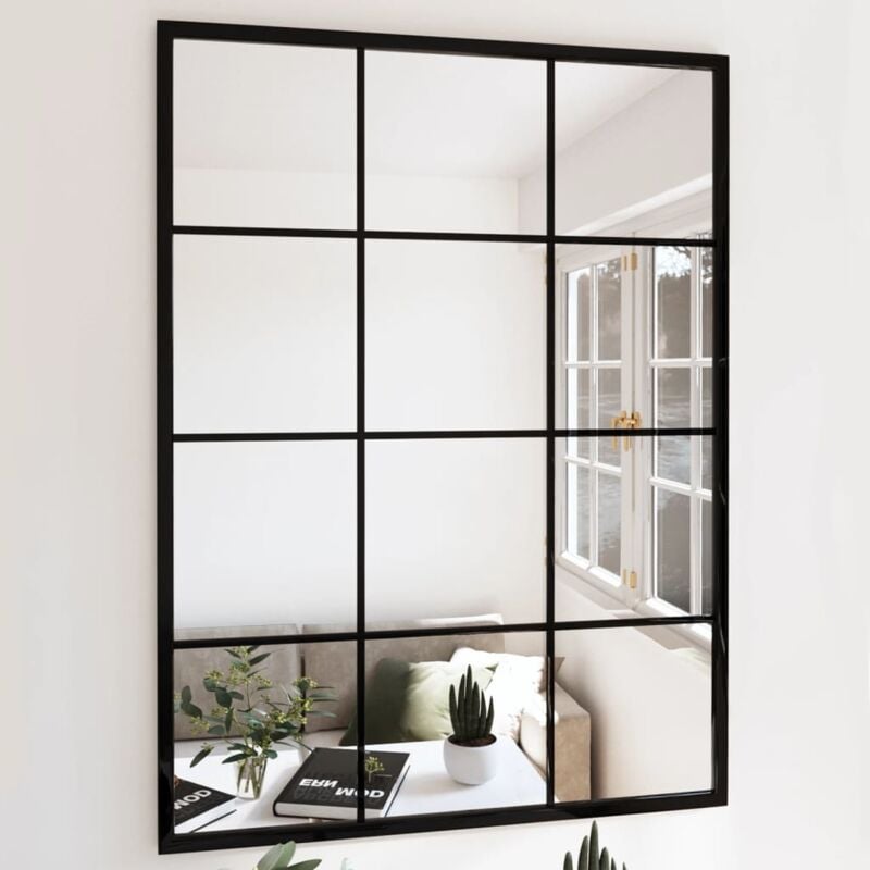 foto del prodotto vidaxl specchio da parete nero 80x40 cm in metallo