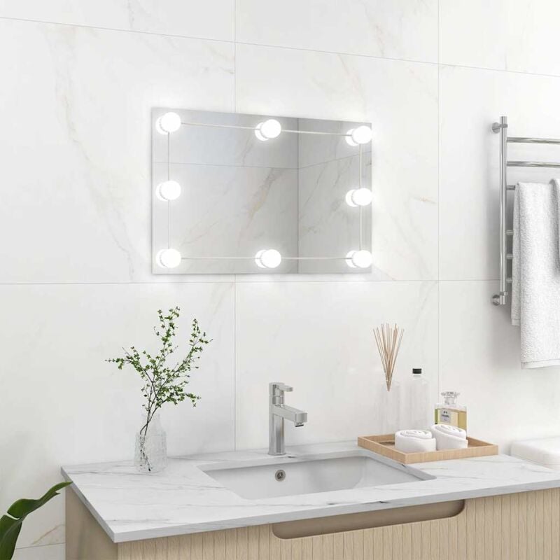 foto del prodotto vidaxl specchio da parete rettangolare con luci led in vetro