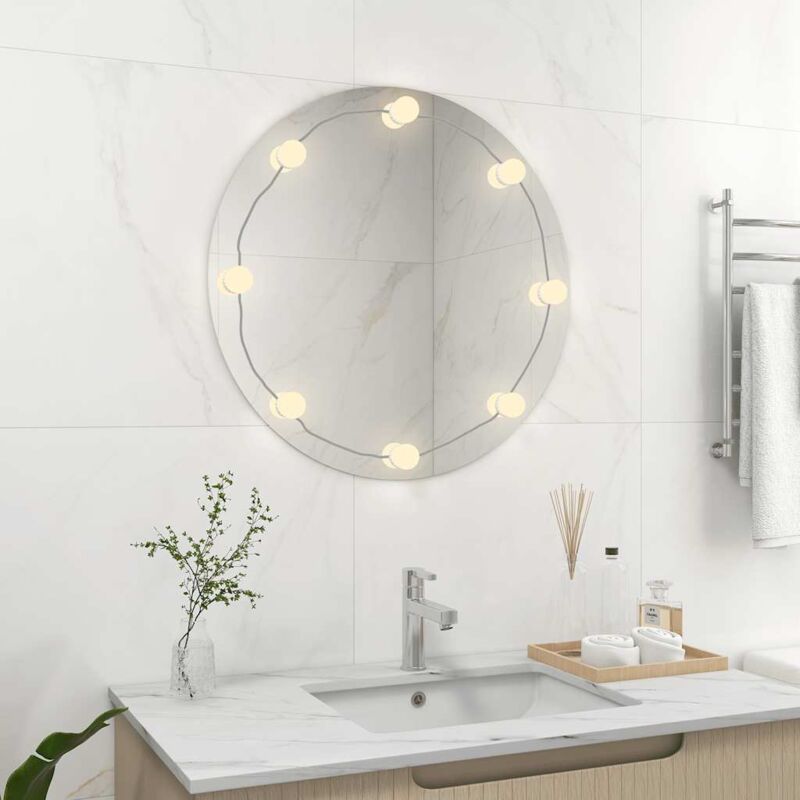 foto del prodotto vidaxl specchio da parete rotondo con luci led in vetro