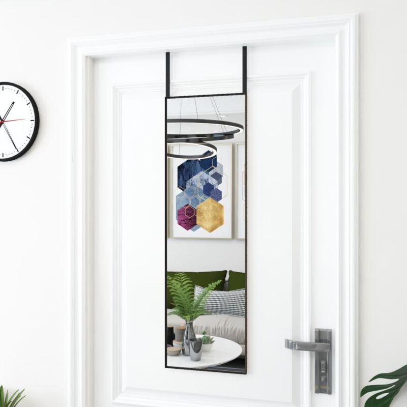 foto del prodotto vidaxl specchio da porta nero 30x100 cm in vetro e alluminio