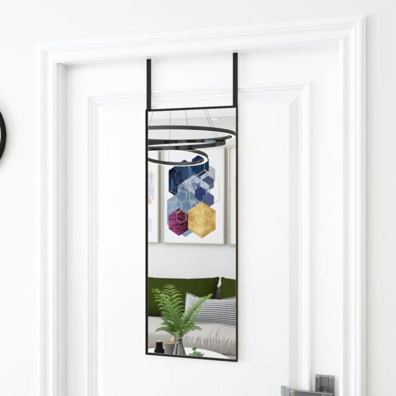 foto del prodotto vidaxl specchio da porta nero 30x80 cm in vetro e alluminio