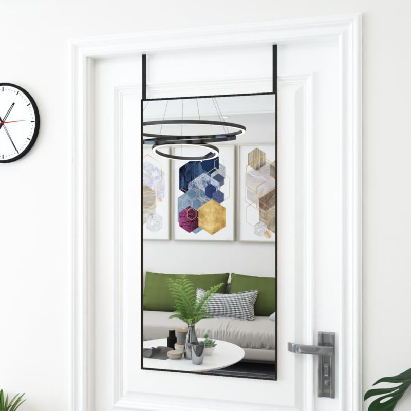 foto del prodotto vidaxl specchio da porta nero 50x100 cm in vetro e alluminio