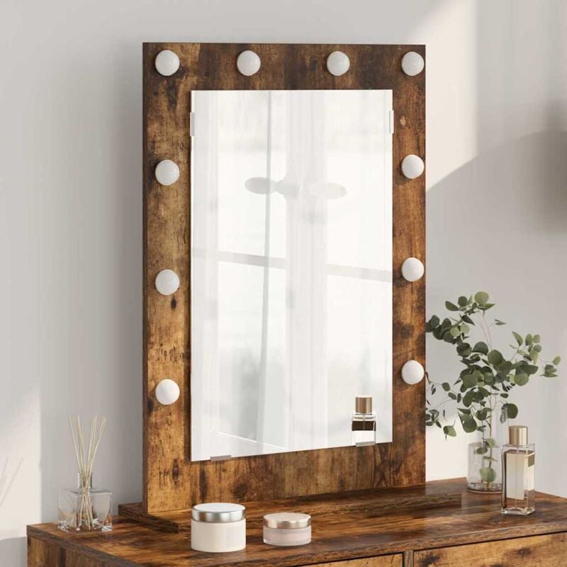 foto del prodotto vidaxl specchio da toeletta rovere affumicato legno, vetro 70 x 50 x 18 cm