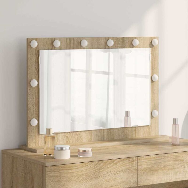 foto del prodotto vidaxl specchio da toeletta rovere sonoma legno ingegnerizzato, vetro