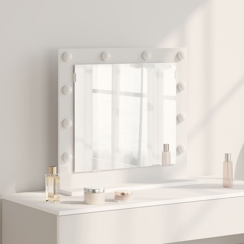 foto del prodotto vidaxl specchio da trucco con luci led bianco 60x55x18 cm