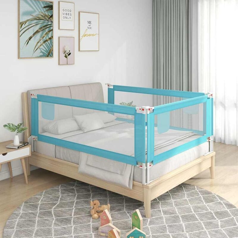 foto del prodotto vidaxl sponda letto di sicurezza per bambini blu 120x25 cm in tessuto