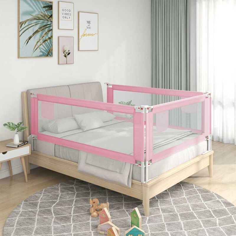 foto del prodotto vidaxl sponda letto di sicurezza per bambini rosa 100x25cm in tessuto