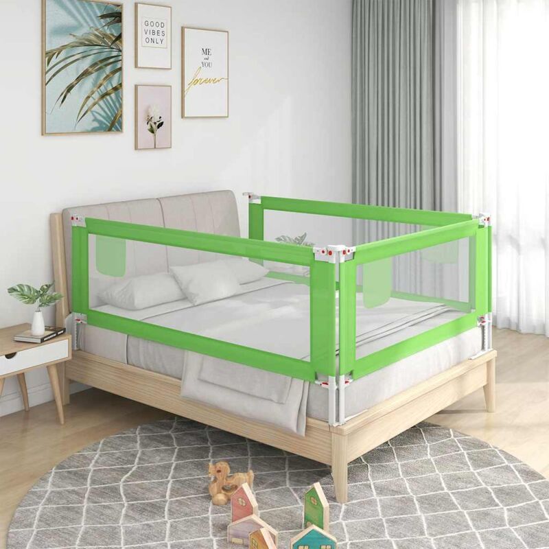 foto del prodotto vidaxl sponda letto di sicurezza per bambini verde 160x25 cm tessuto