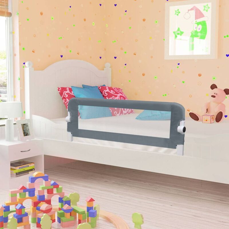 foto del prodotto vidaxl sponde letto di sicurezza bambini grigio 102x42cm poliestere