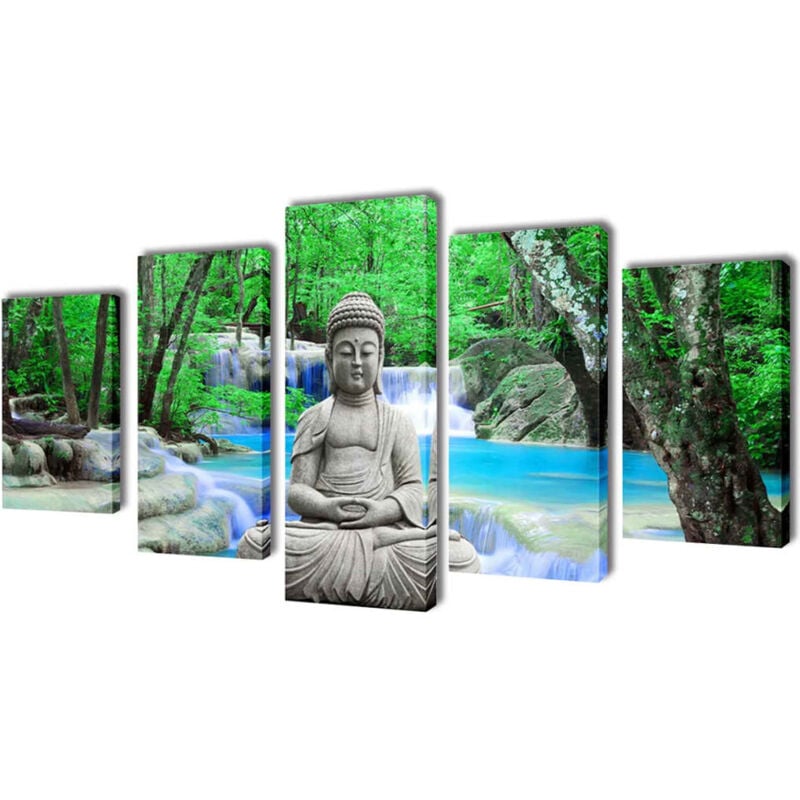 foto del prodotto vidaxl stampa su tela da muro set 5 pz 200 x 100 cm vari modelli modelli buddha