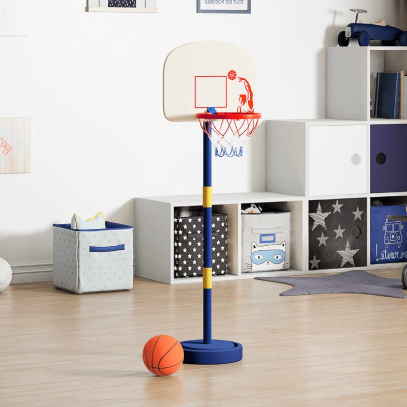 foto del prodotto vidaxl stand da basket con palla e pompa regolabile altezza 90 121 cm