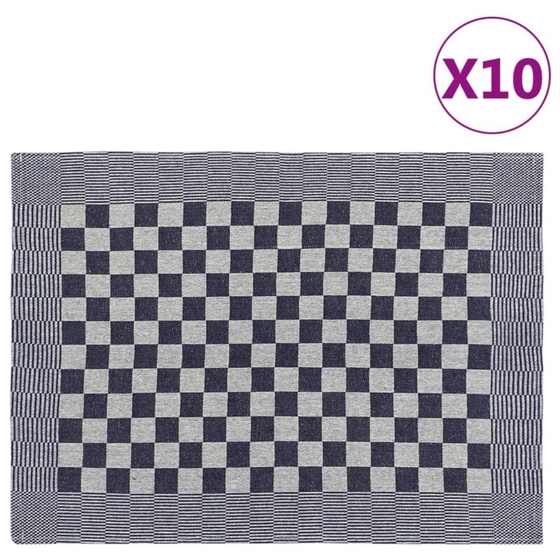 foto del prodotto vidaxl strofinacci da cucina 10 pz blu e bianchi 50x70 cm in cotone