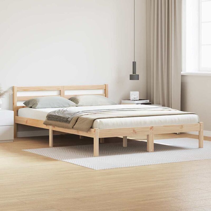 foto del prodotto vidaxl struttura del letto con testiera 140x220 cm in legno massello di pino
