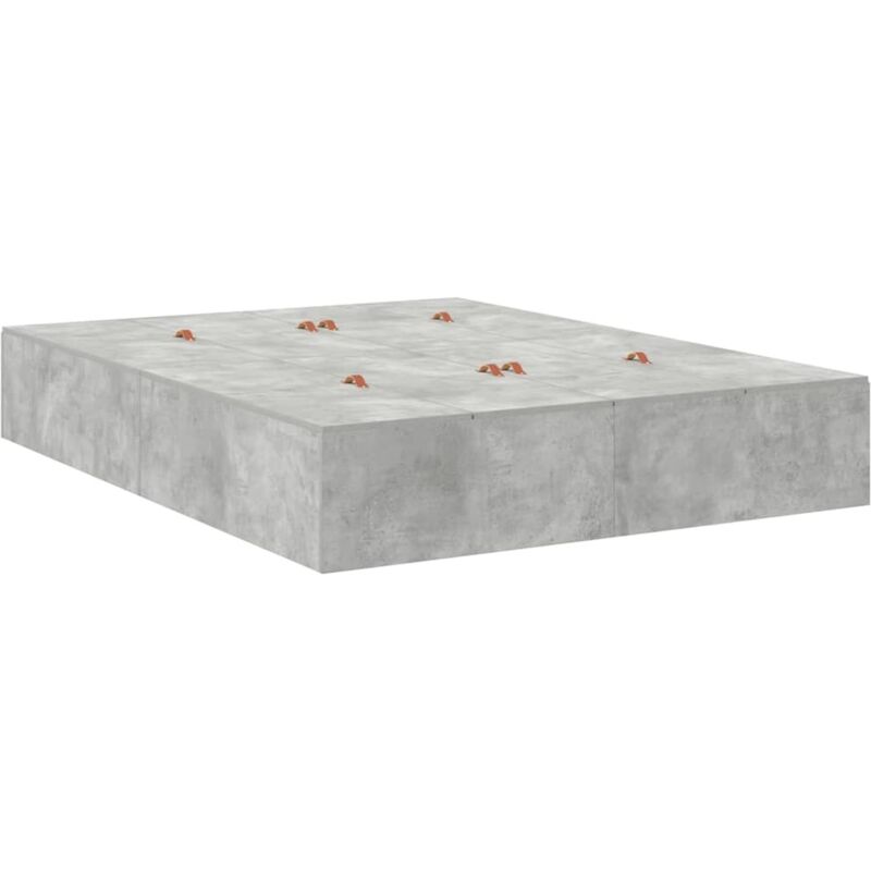 foto del prodotto vidaxl struttura letto con contenitore grigio concreto 135x190 cm