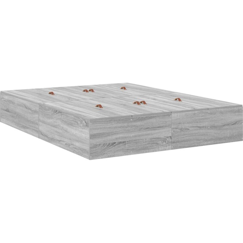 foto del prodotto vidaxl struttura letto con contenitore grigio sonoma 140x190 cm