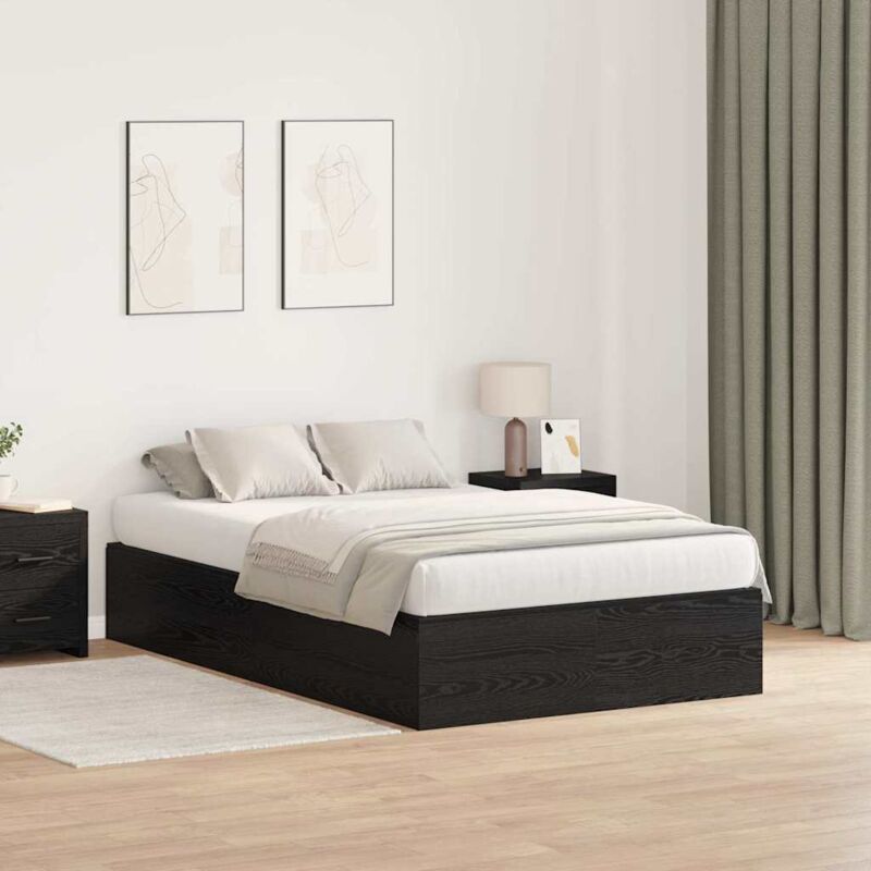 foto del prodotto vidaxl struttura letto con contenitore in oak nero 120x190 cm