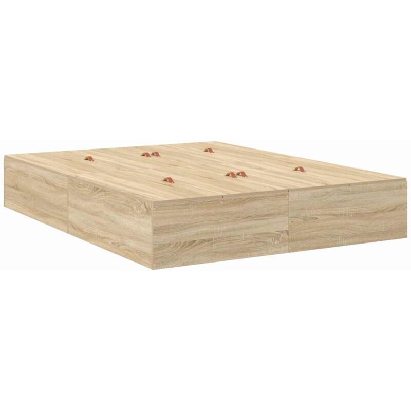 foto del prodotto vidaxl struttura letto con contenitore in quercia sonoma 140x190 cm