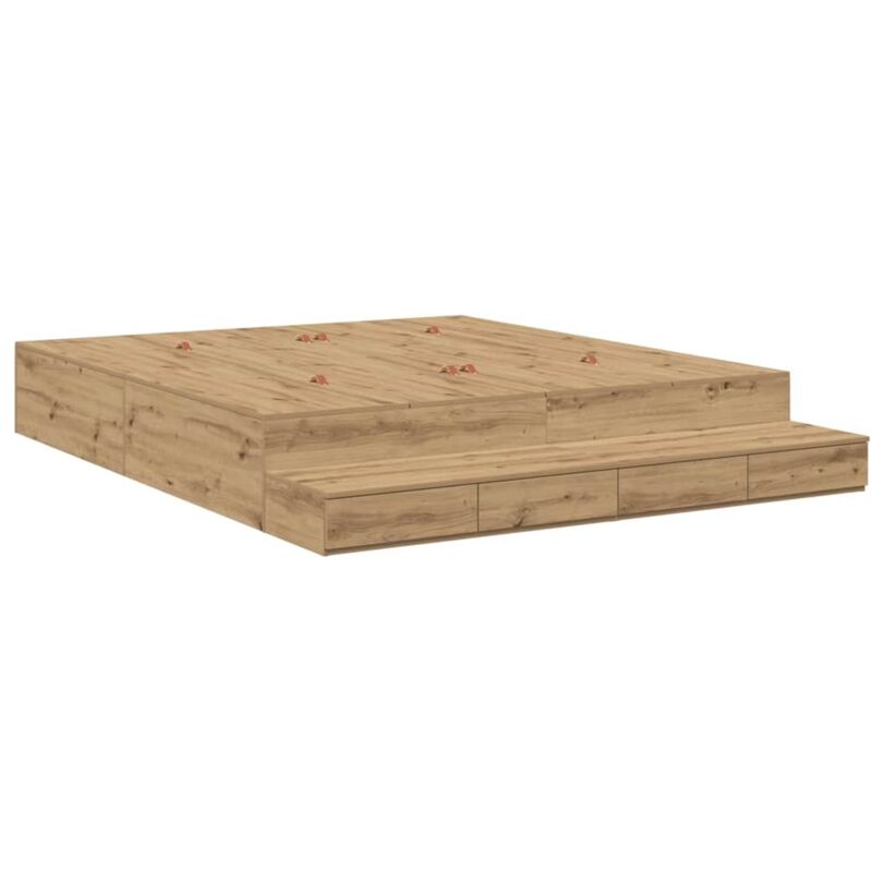 foto del prodotto vidaxl struttura letto con contenitore rovere artigianale 200x200 cm