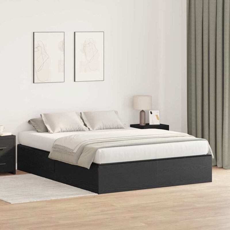 foto del prodotto vidaxl struttura letto con contenitore rovere nero 140x190 cm