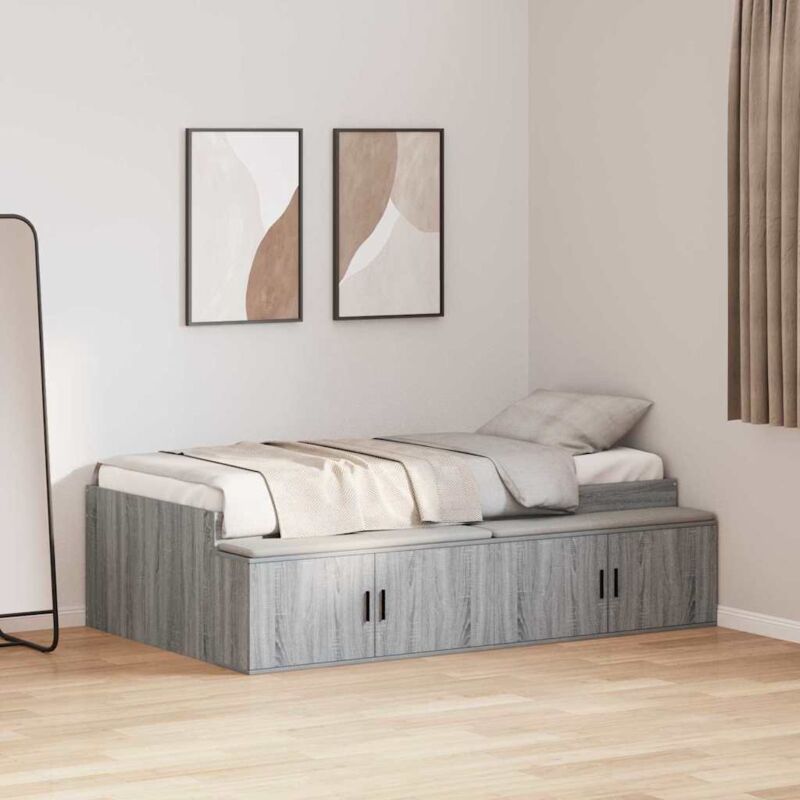 foto del prodotto vidaxl struttura letto grigio sonoma 90x190 cm