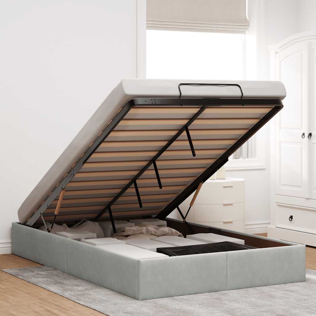 foto del prodotto vidaxl struttura letto pouf senza materasso 120x200 cm velluto
