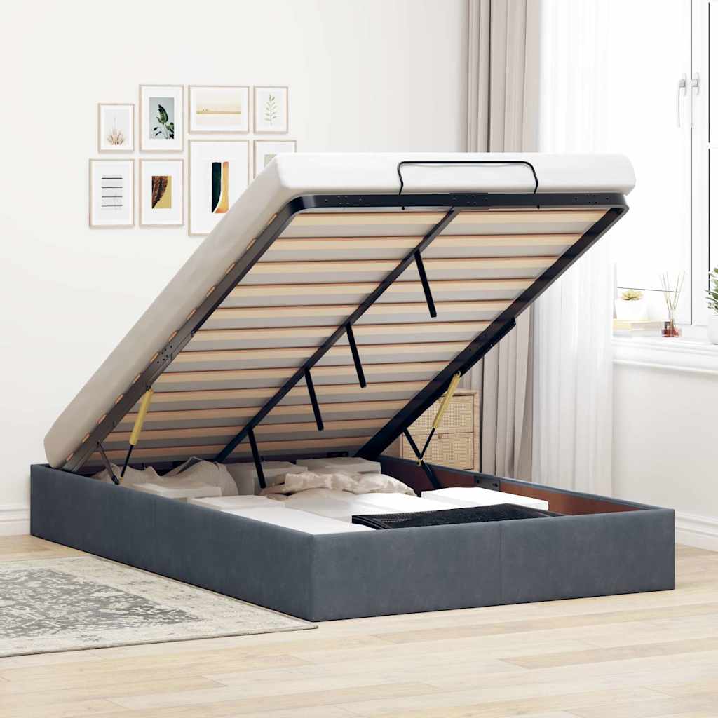 foto del prodotto vidaxl struttura letto pouf senza materasso 120x200 cm velluto