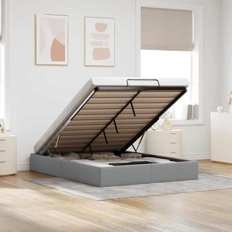 foto del prodotto vidaxl struttura letto pouf senza materasso 140x200 cm in tessuto