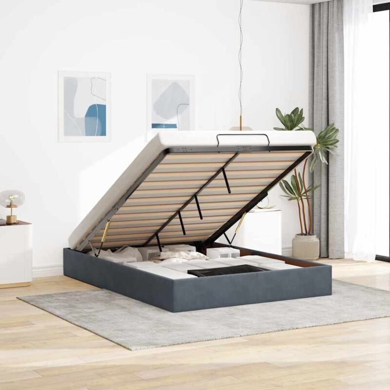 foto del prodotto vidaxl struttura letto pouf senza materasso 140x200 cm in velluto