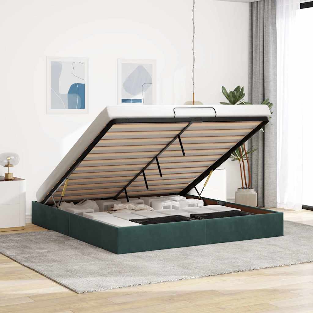 foto del prodotto vidaxl struttura letto pouf senza materasso 180x200 cm in velluto